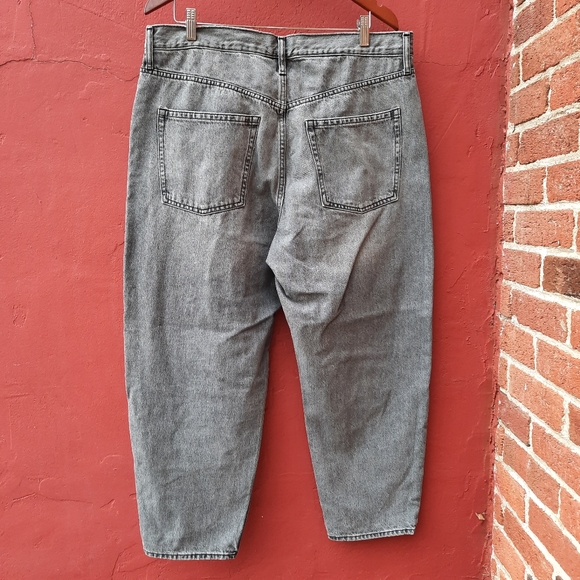 GAP Barrel Jean High Rise Gray Wash Plus 33 16 NEW Washed Black - Picture 5 of 14